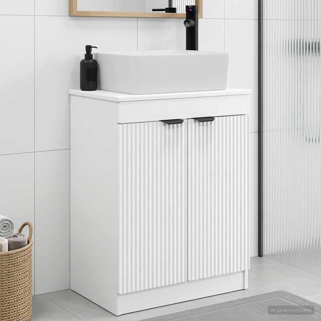Badezimmerschrank mit Waschbecken Weiß 54 x 35 x 83 cm