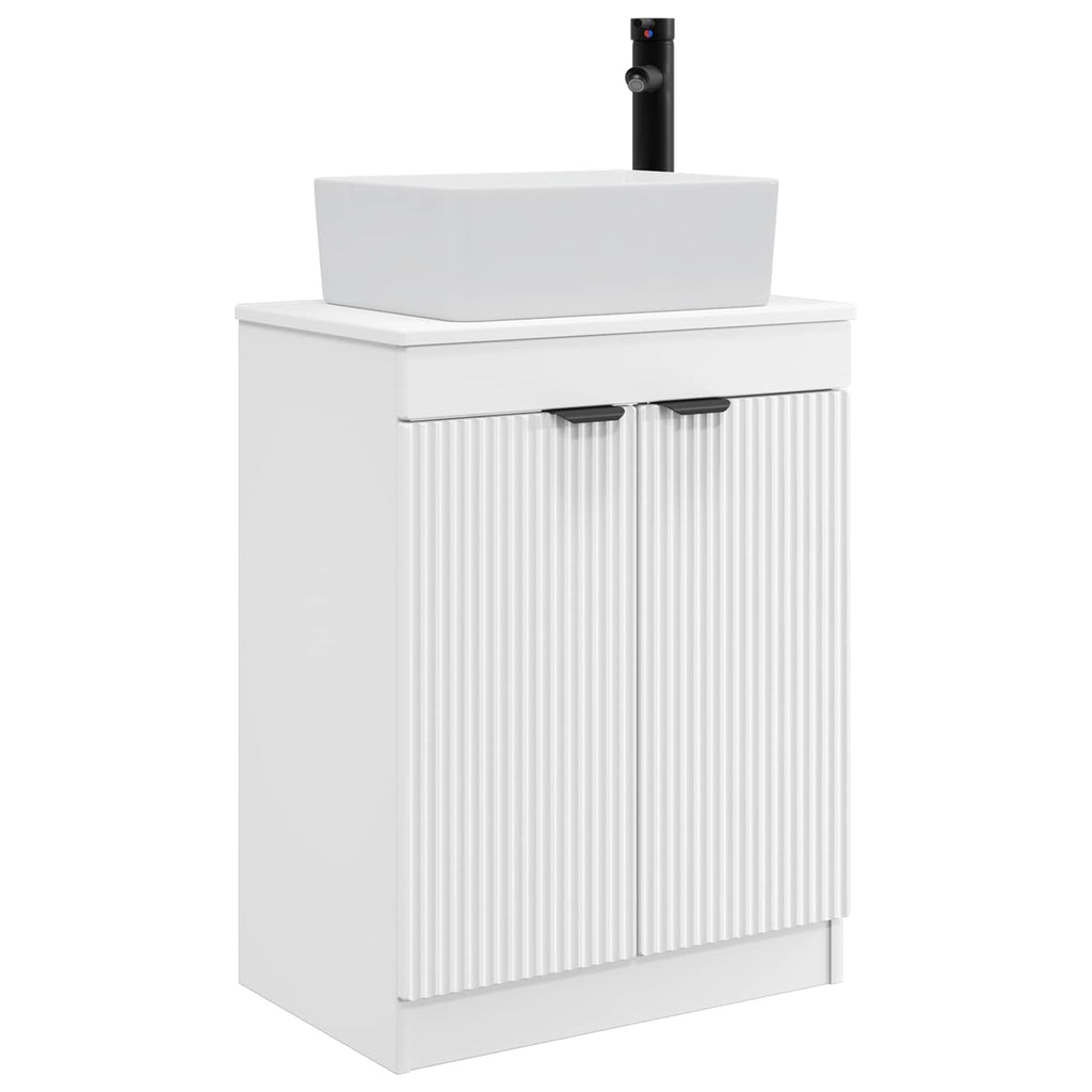 Badezimmerschrank mit Waschbecken Weiß 54 x 35 x 83 cm
