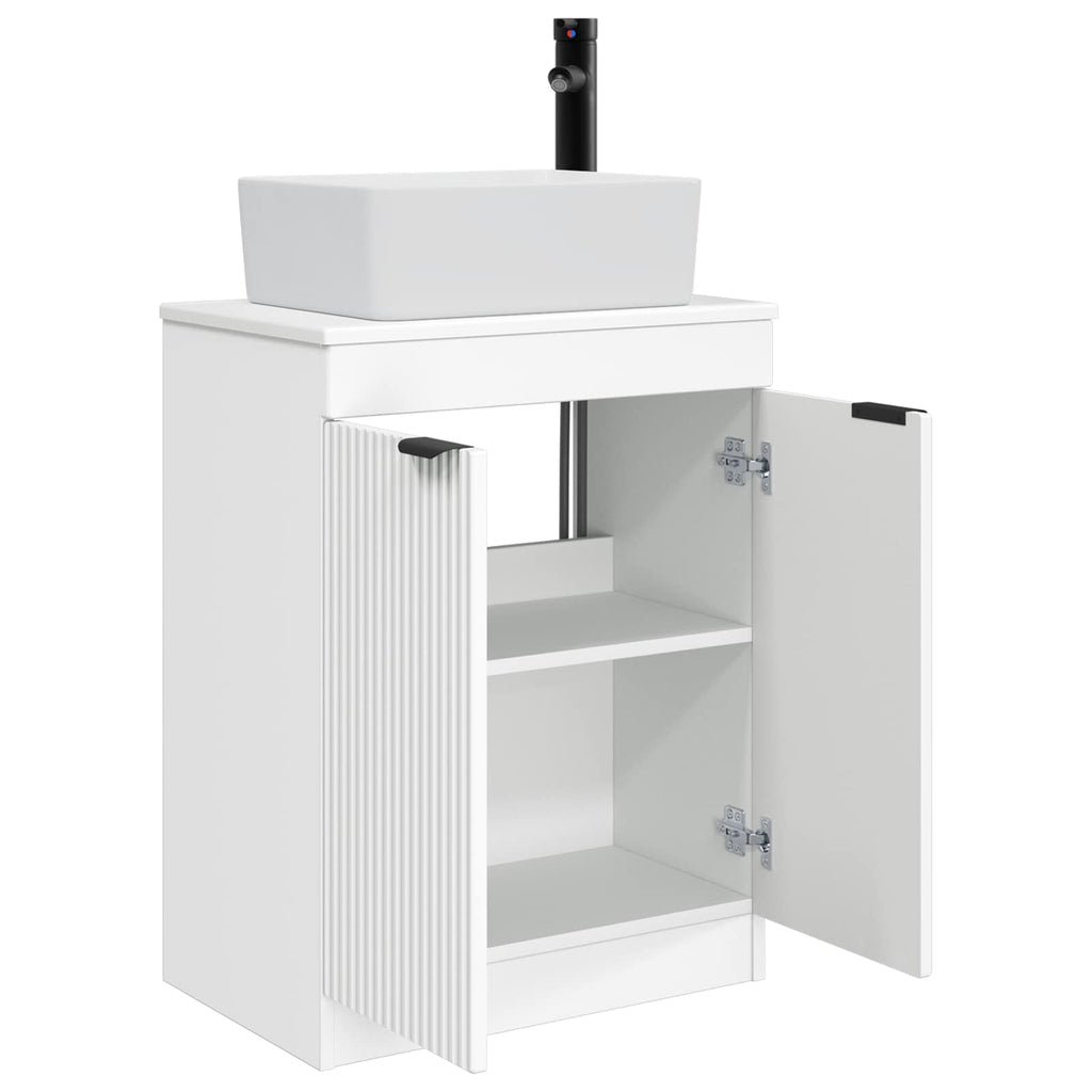 Badezimmerschrank mit Waschbecken Weiß 54 x 35 x 83 cm
