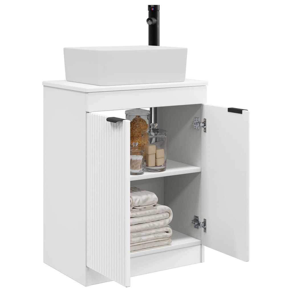 Badezimmerschrank mit Waschbecken Weiß 54 x 35 x 83 cm