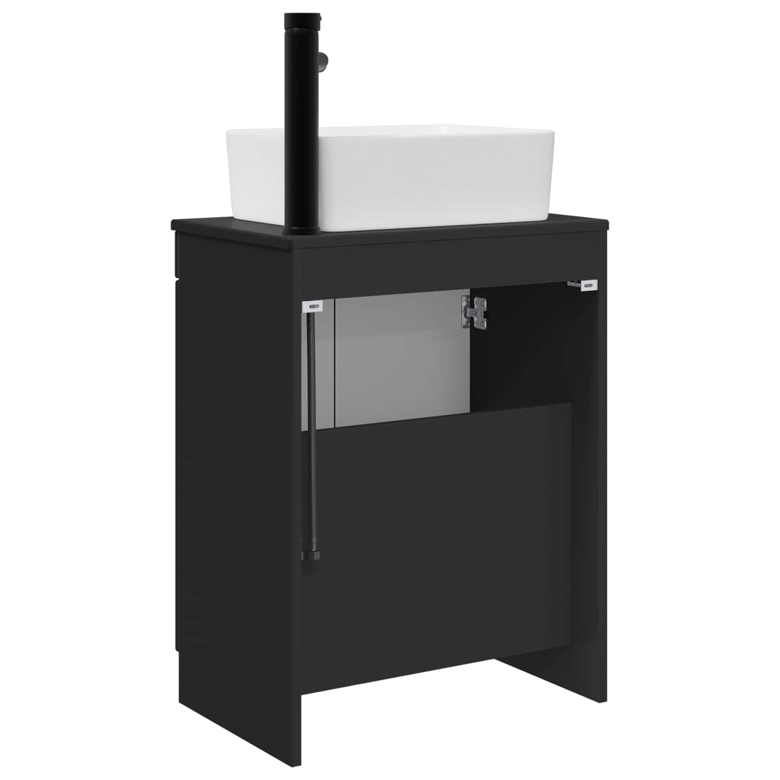 Badezimmerschrank mit Waschbecken Schwarz 54 x 35 x 83 cm