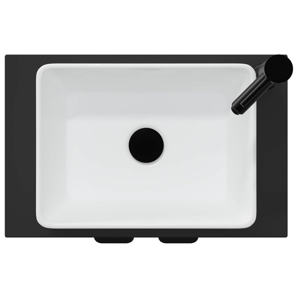 Badezimmerschrank mit Waschbecken Schwarz 54 x 35 x 83 cm