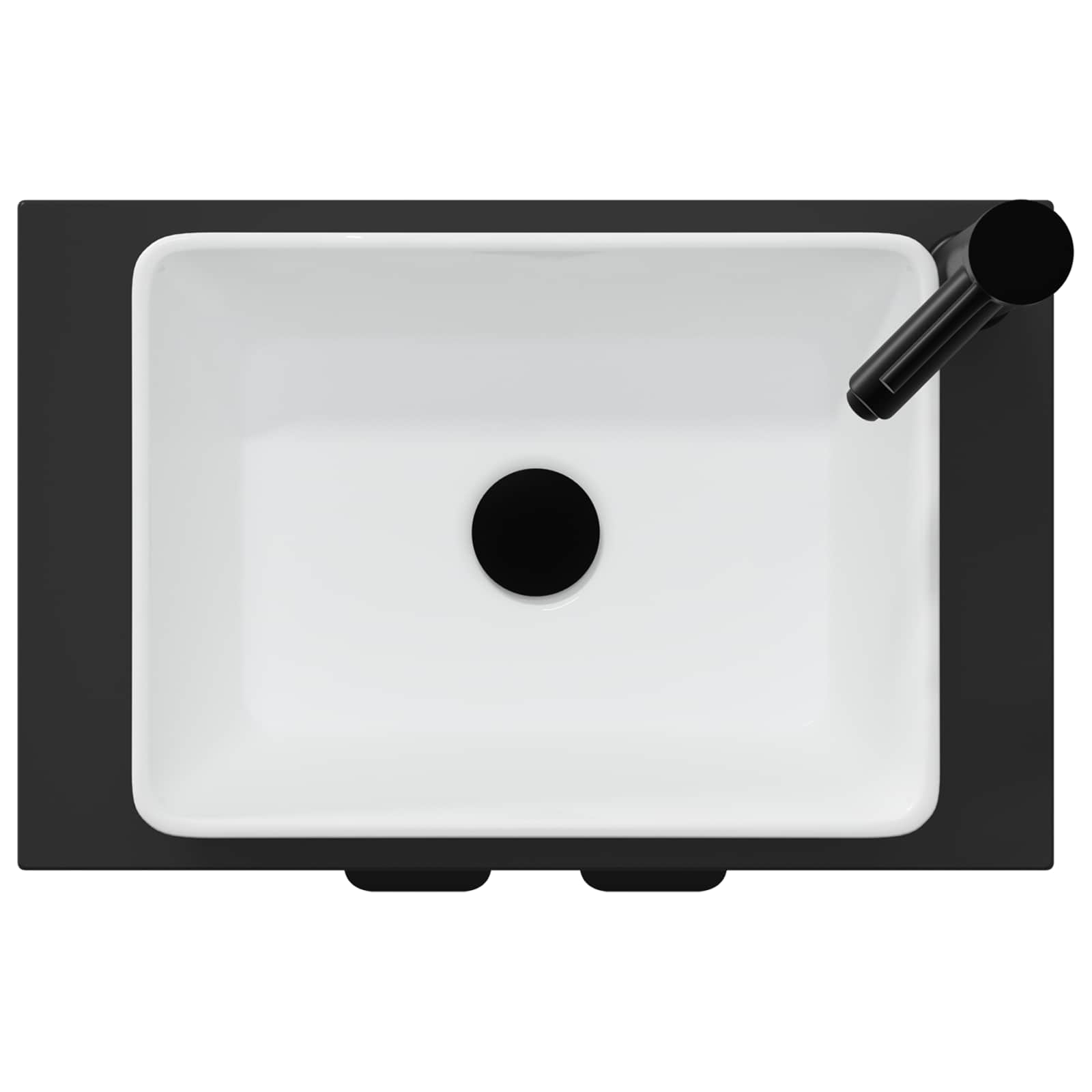 Badezimmerschrank mit Waschbecken Schwarz 54 x 35 x 83 cm