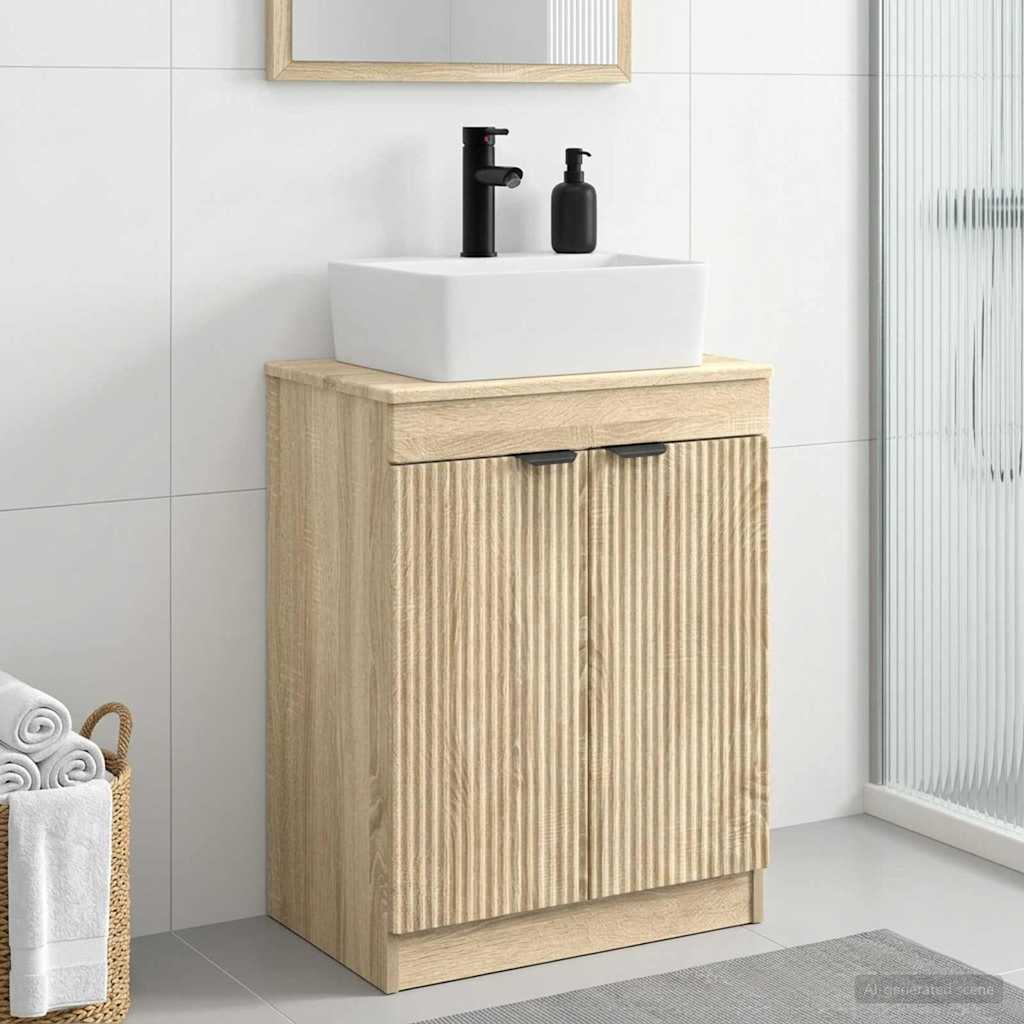Badezimmerschrank mit Waschbecken Sonoma-Eiche 54 x 35 x 83 cm