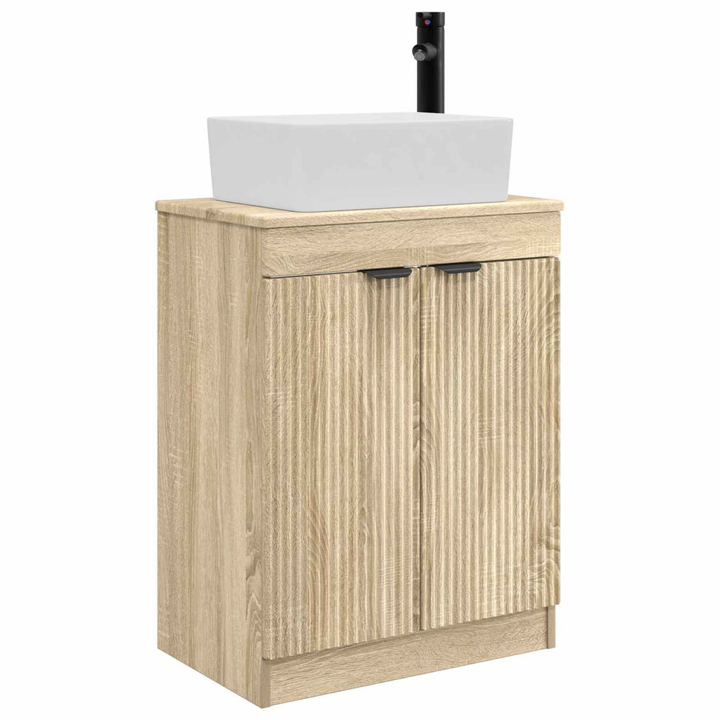 Badezimmerschrank mit Waschbecken Sonoma-Eiche 54 x 35 x 83 cm