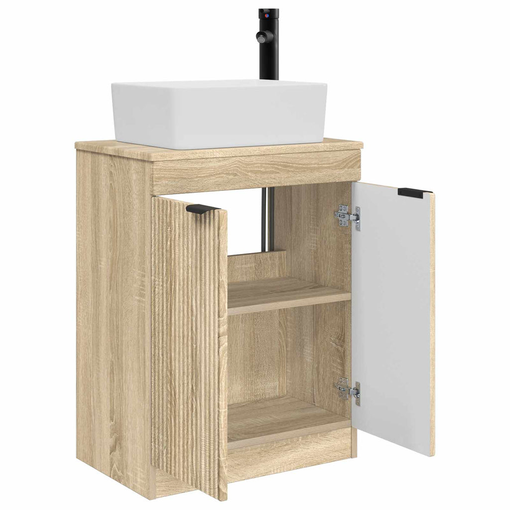 Badezimmerschrank mit Waschbecken Sonoma-Eiche 54 x 35 x 83 cm