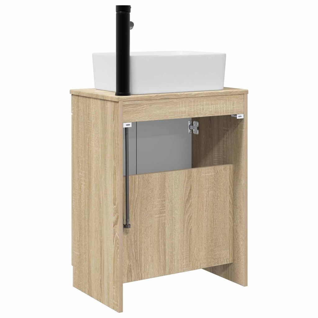 Badezimmerschrank mit Waschbecken Sonoma-Eiche 54 x 35 x 83 cm