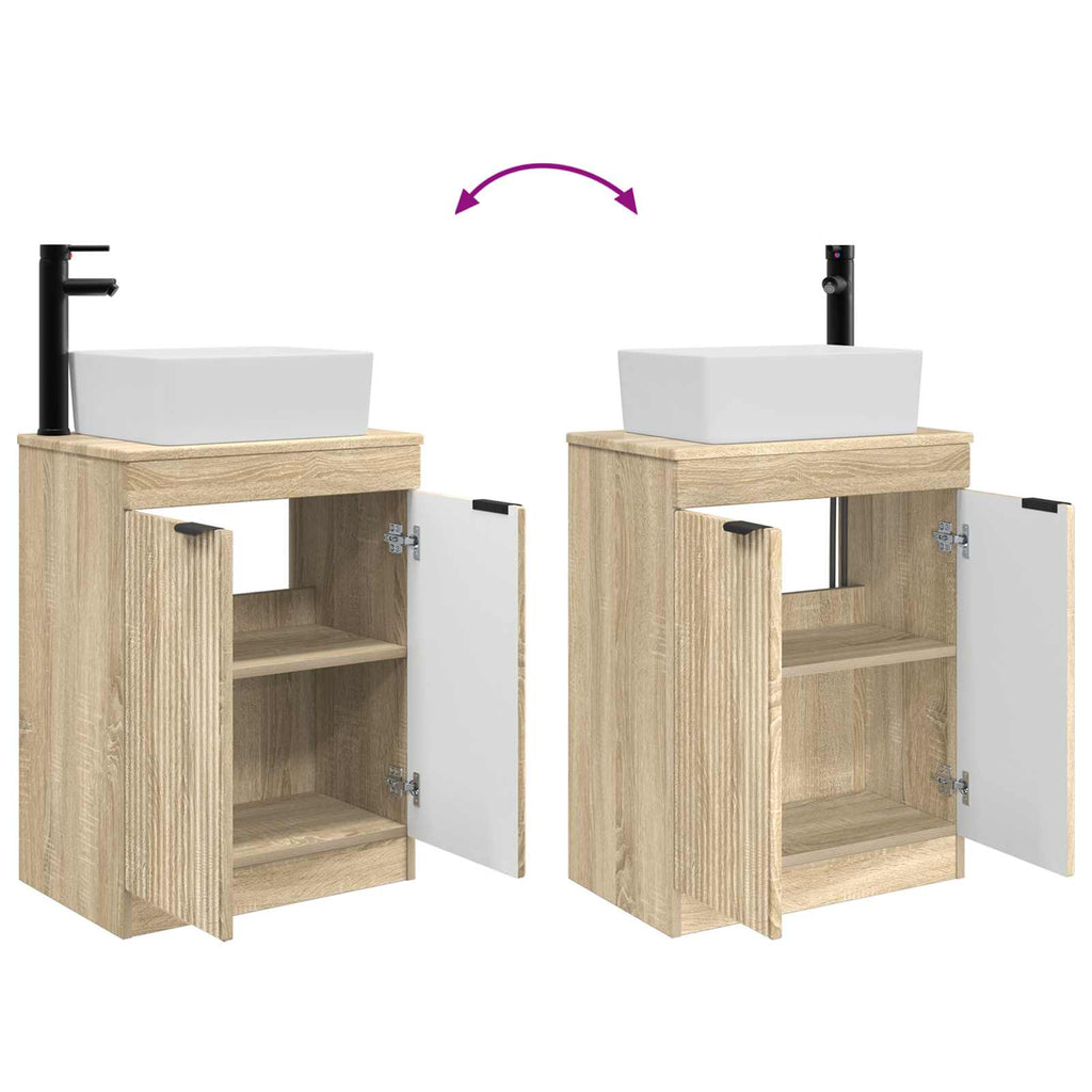 Badezimmerschrank mit Waschbecken Sonoma-Eiche 54 x 35 x 83 cm