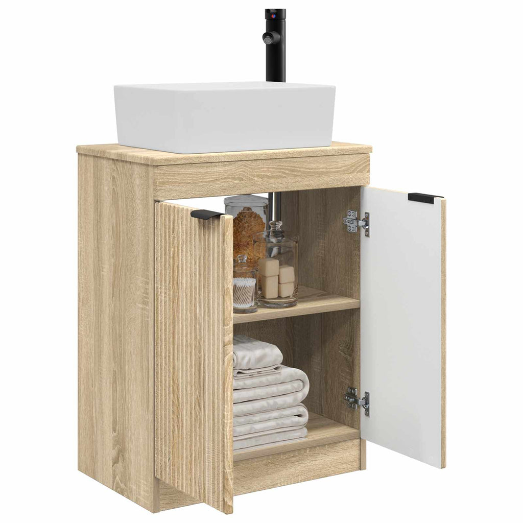 Badezimmerschrank mit Waschbecken Sonoma-Eiche 54 x 35 x 83 cm