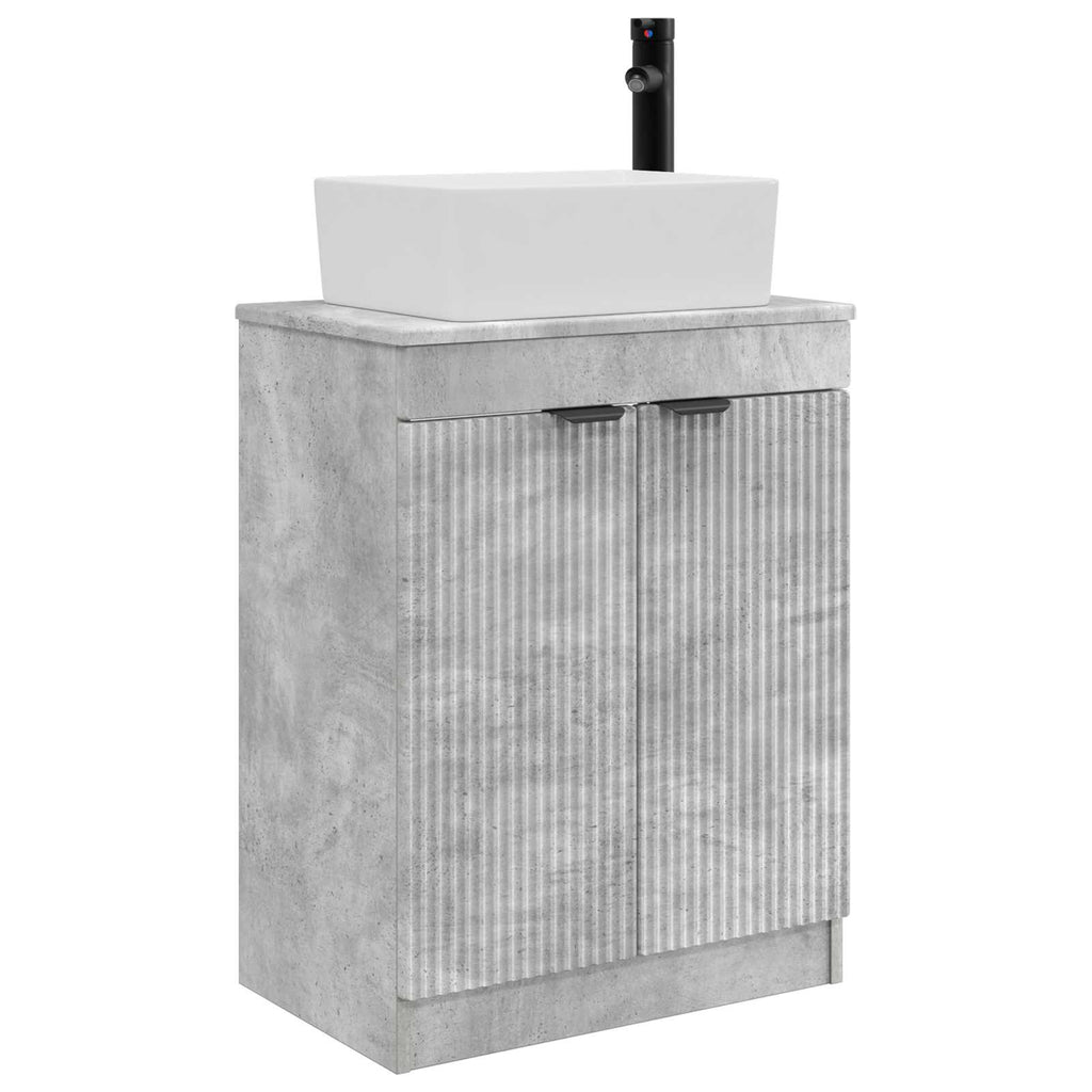 Badezimmerschrank mit Waschbecken Betongrau 54 x 35 x 83 cm