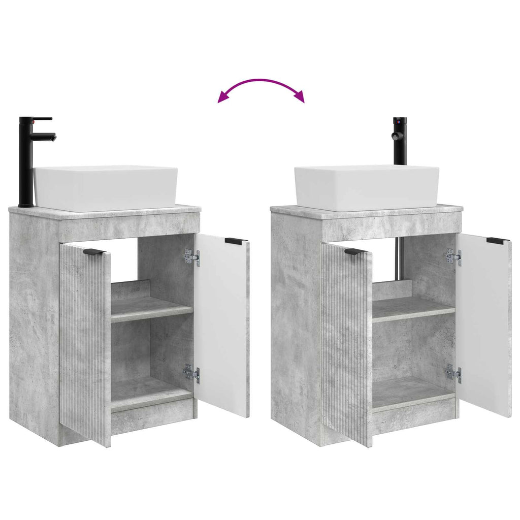 Badezimmerschrank mit Waschbecken Betongrau 54 x 35 x 83 cm