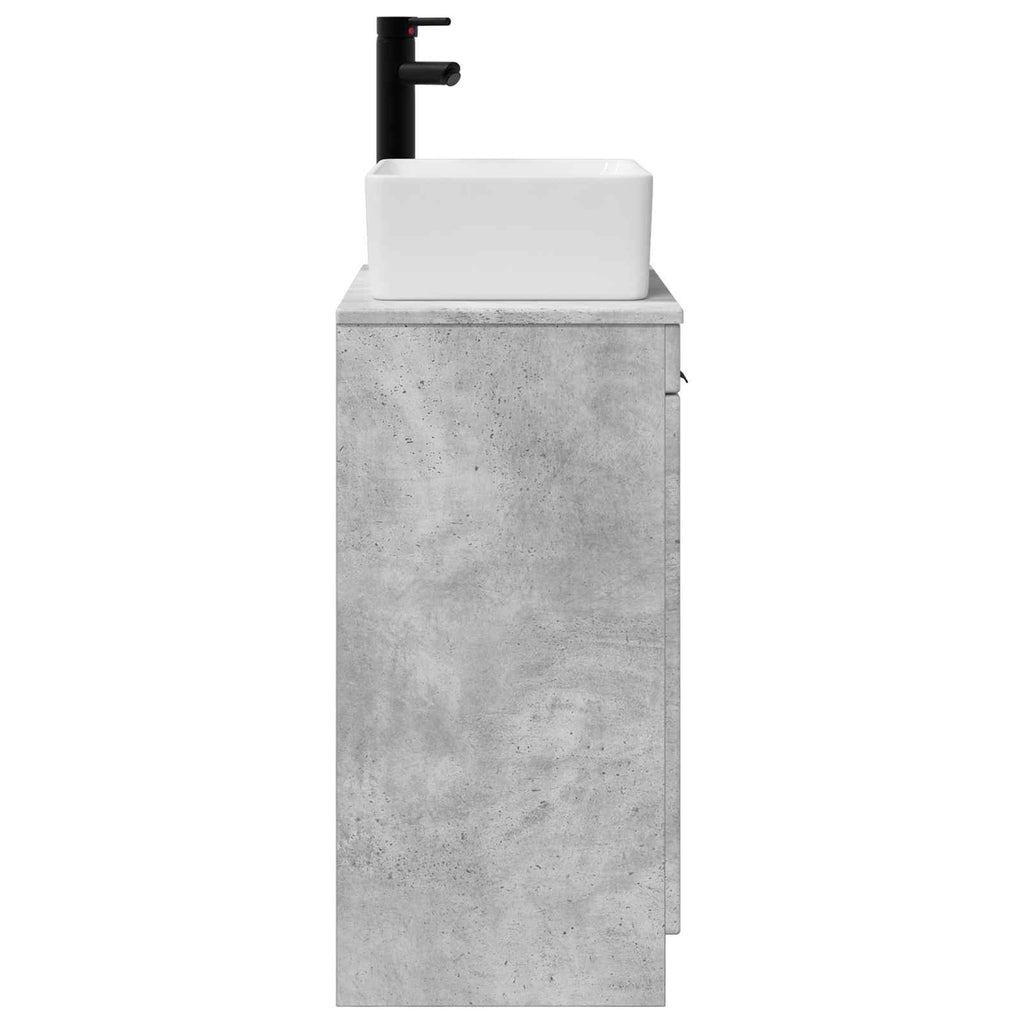 Badezimmerschrank mit Waschbecken Betongrau 54 x 35 x 83 cm