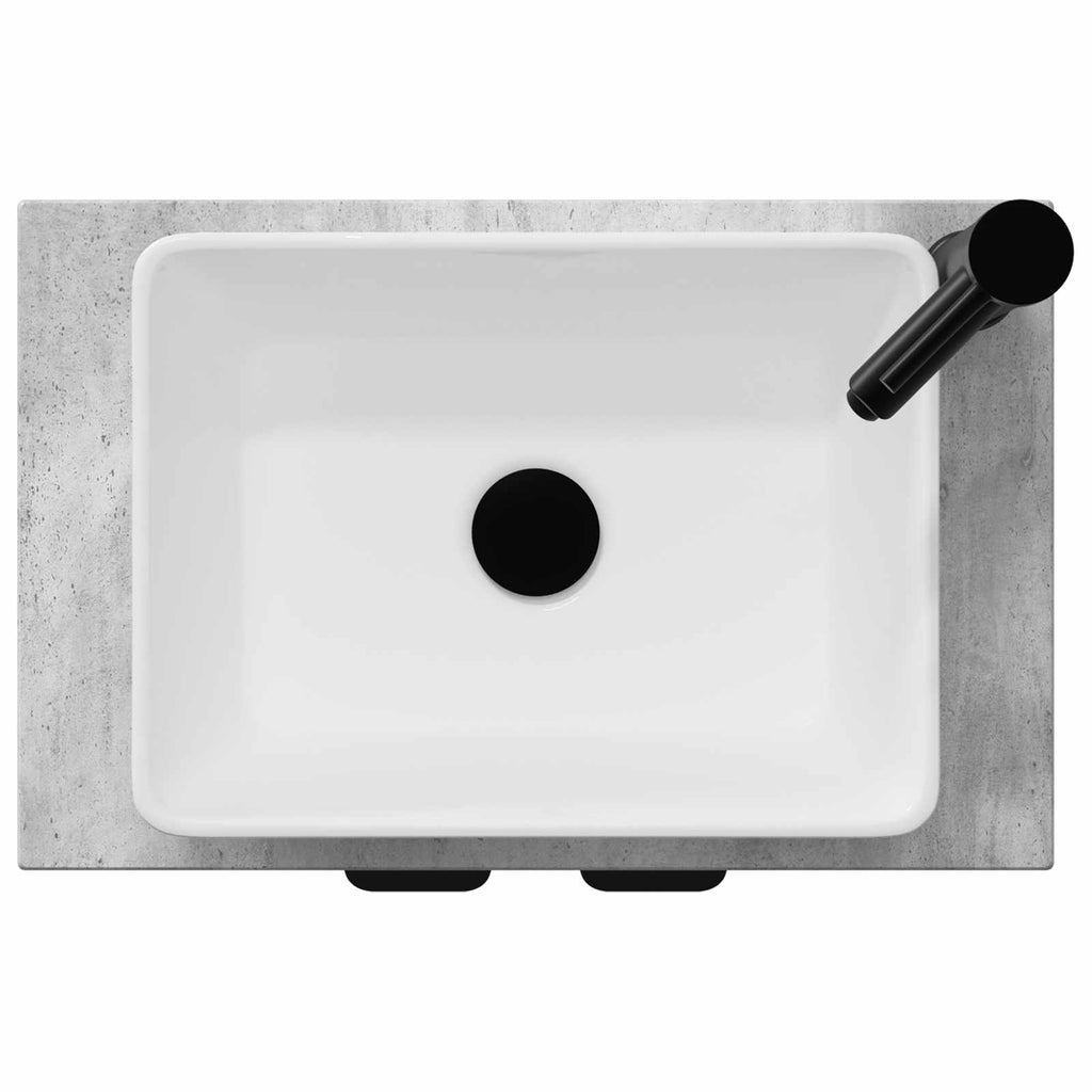 Badezimmerschrank mit Waschbecken Betongrau 54 x 35 x 83 cm