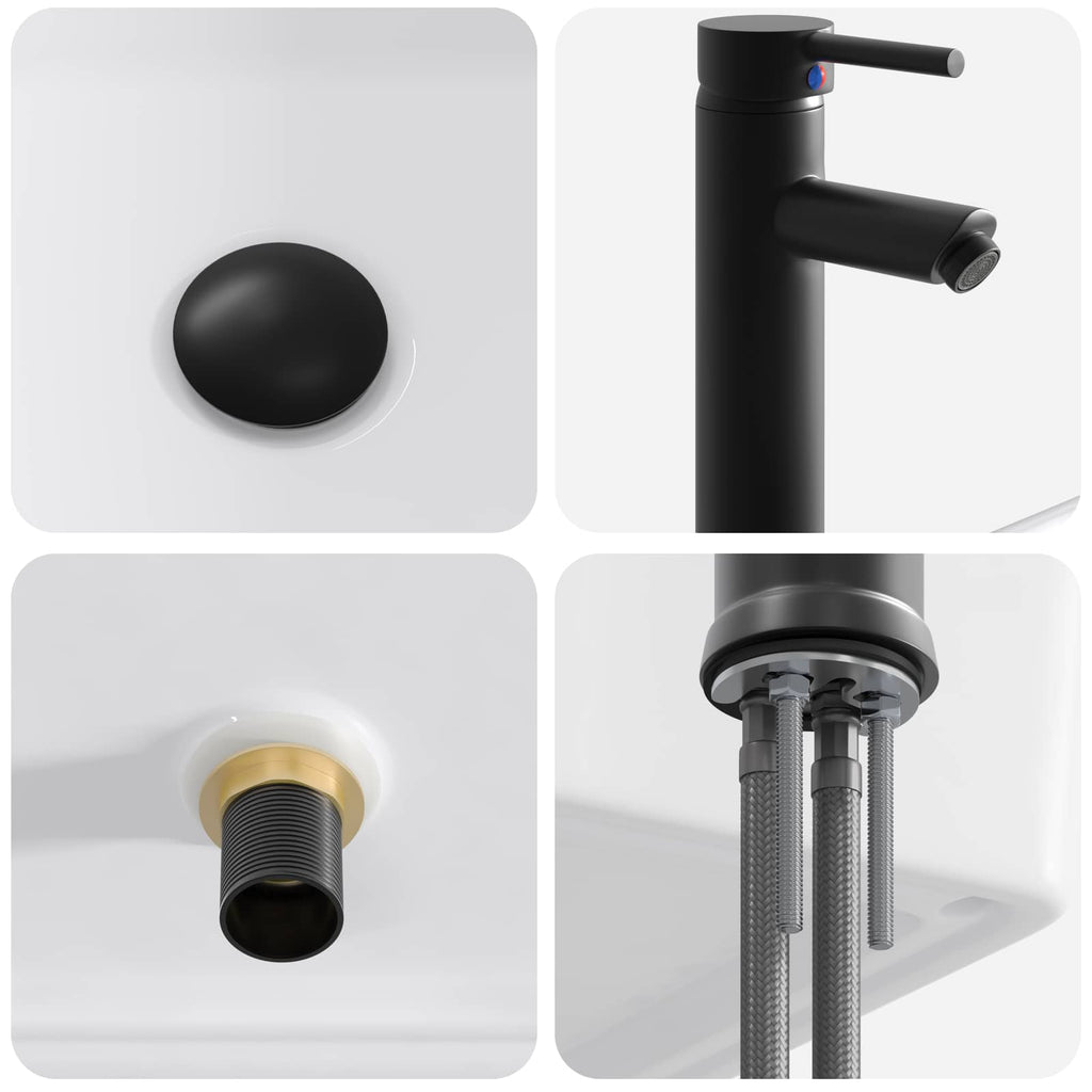 Badezimmerschrank mit Waschbecken Hochglanz Weiß