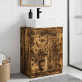 Badezimmerschrank mit Waschbecken Geräucherte Eiche
