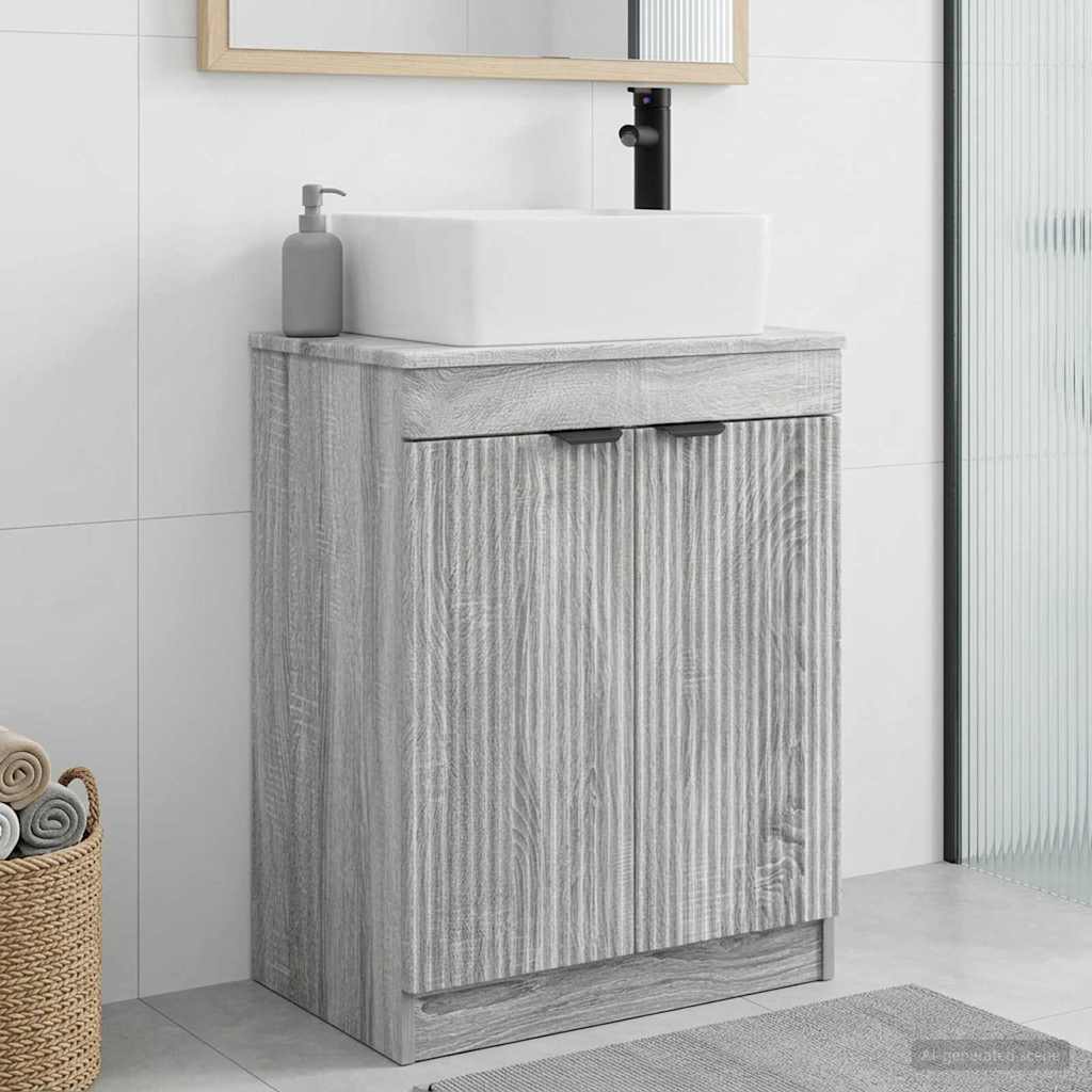 Badezimmerschrank mit Waschbecken Grau Sonoma 54 x 35 x 83 cm