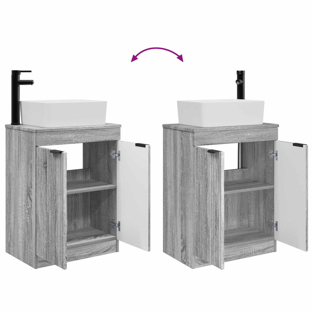 Badezimmerschrank mit Waschbecken Grau Sonoma 54 x 35 x 83 cm
