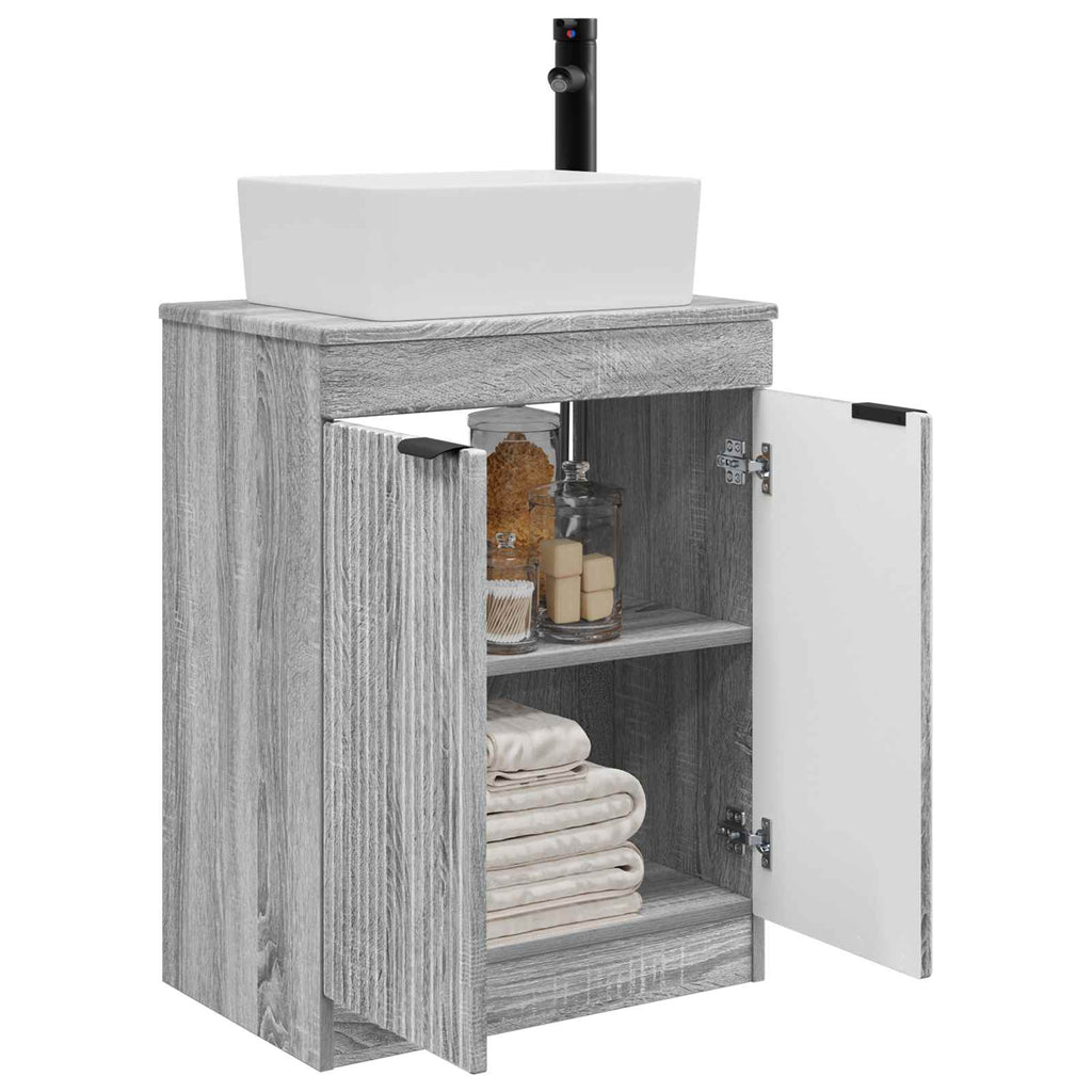 Badezimmerschrank mit Waschbecken Grau Sonoma 54 x 35 x 83 cm