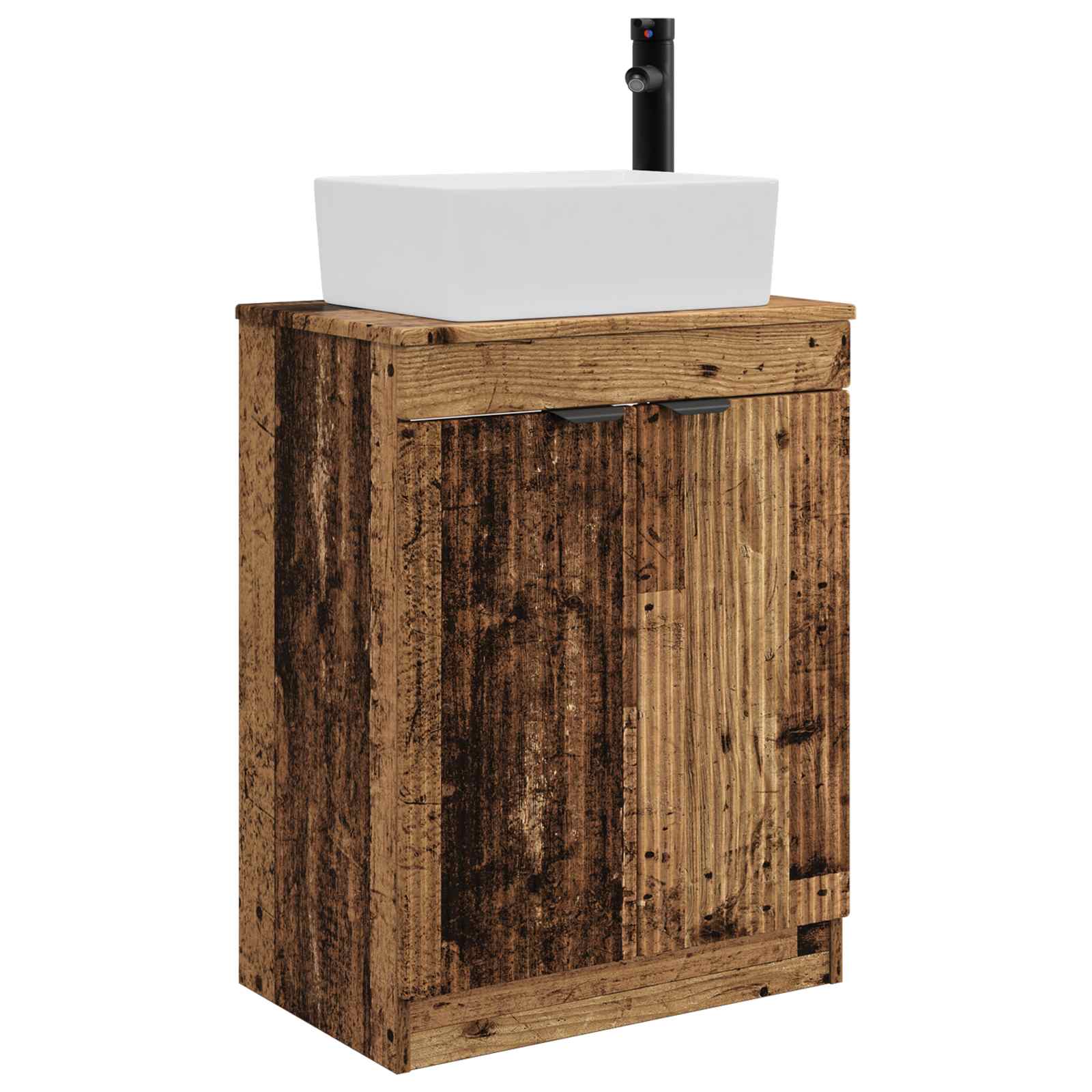 Badezimmerschrank mit Waschbecken Altholz 54 x 35 x 83 cm