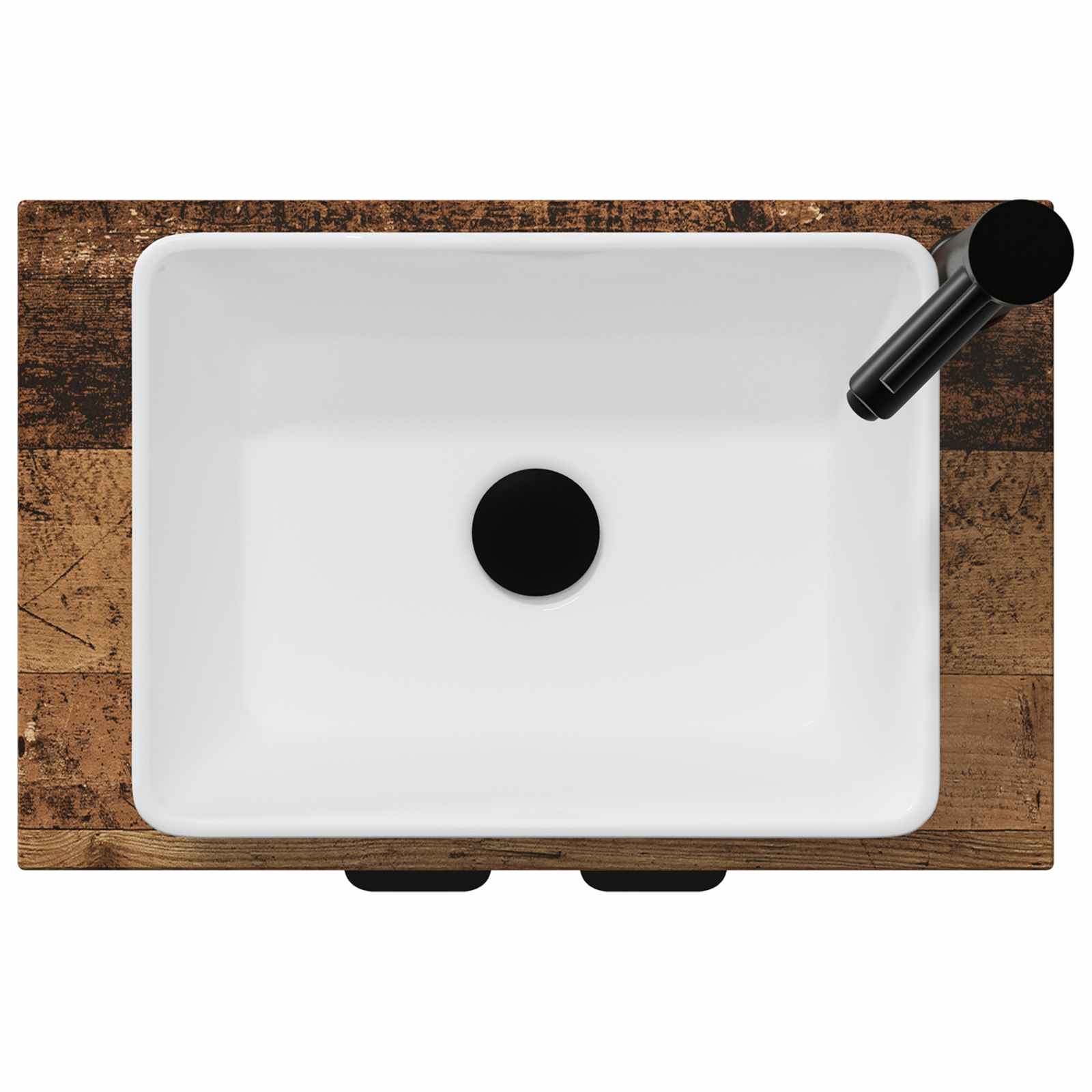 Badezimmerschrank mit Waschbecken Altholz 54 x 35 x 83 cm