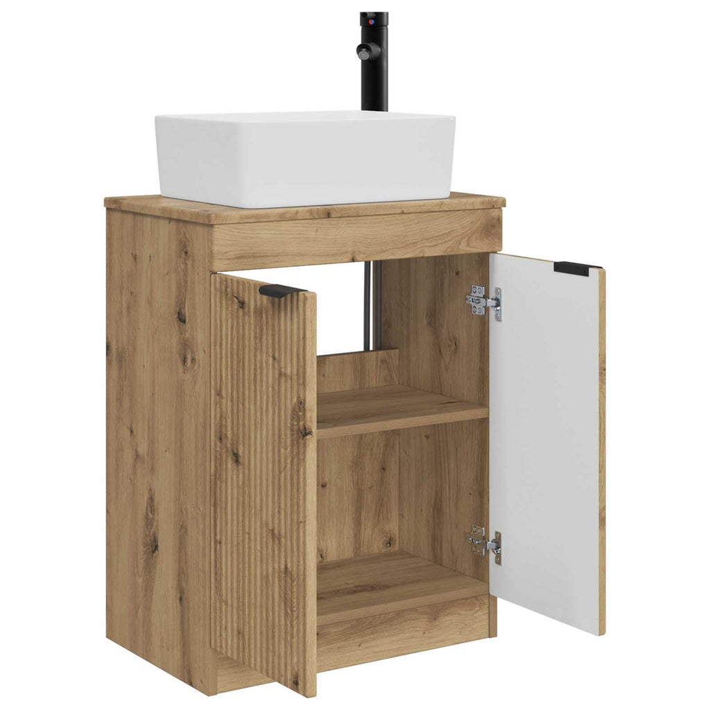 Badezimmerschrank mit Waschbecken Artisan-Eiche 54 x 35 x 83 cm