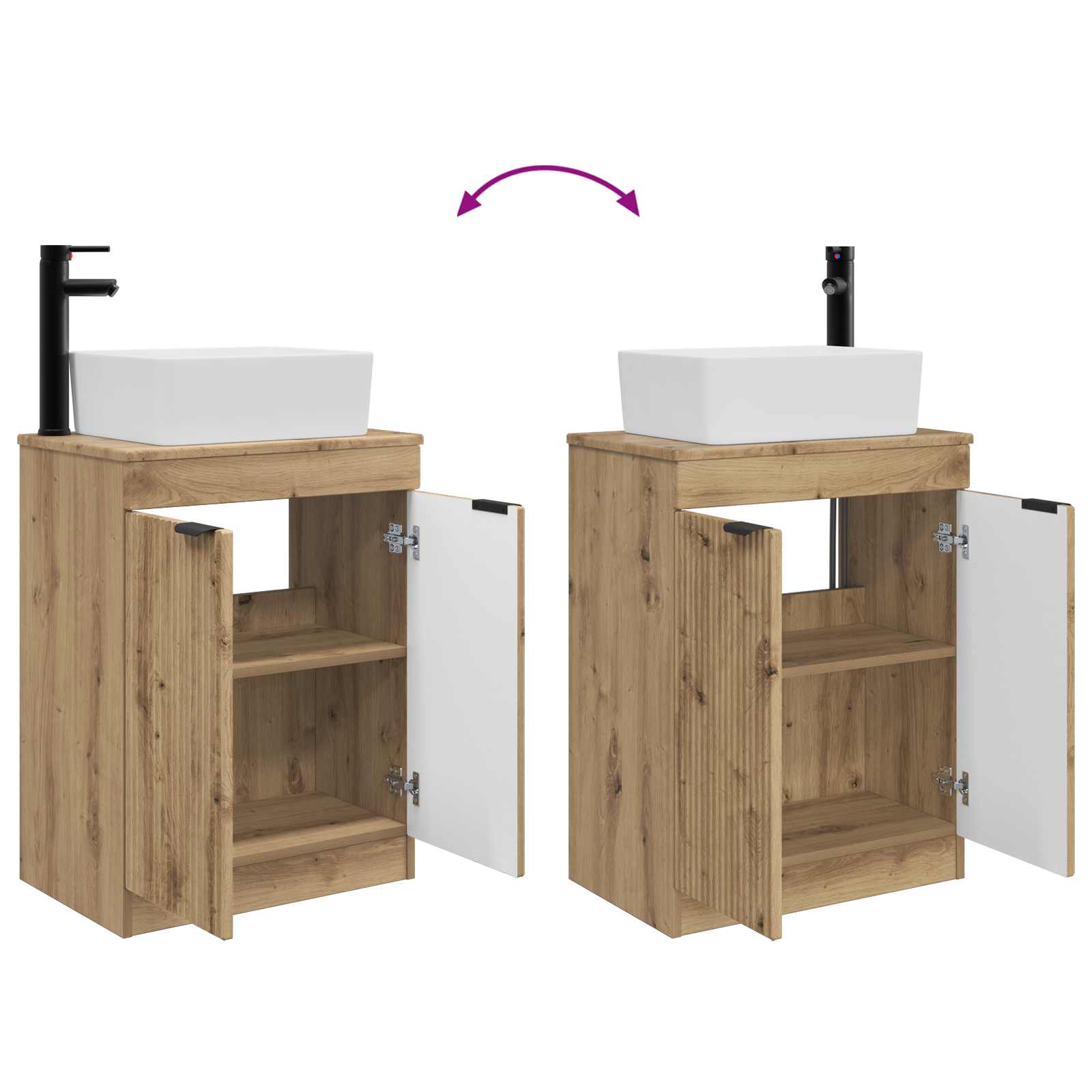 Badezimmerschrank mit Waschbecken Artisan-Eiche 54 x 35 x 83 cm