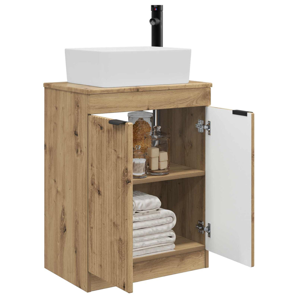 Badezimmerschrank mit Waschbecken Artisan-Eiche 54 x 35 x 83 cm