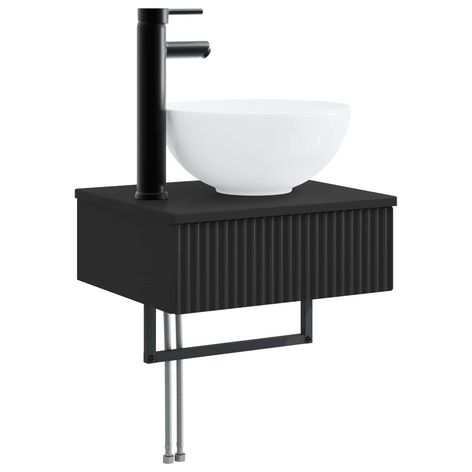 Wandmontiertes Waschbecken Schwarz 40 x 35 x 39 cm