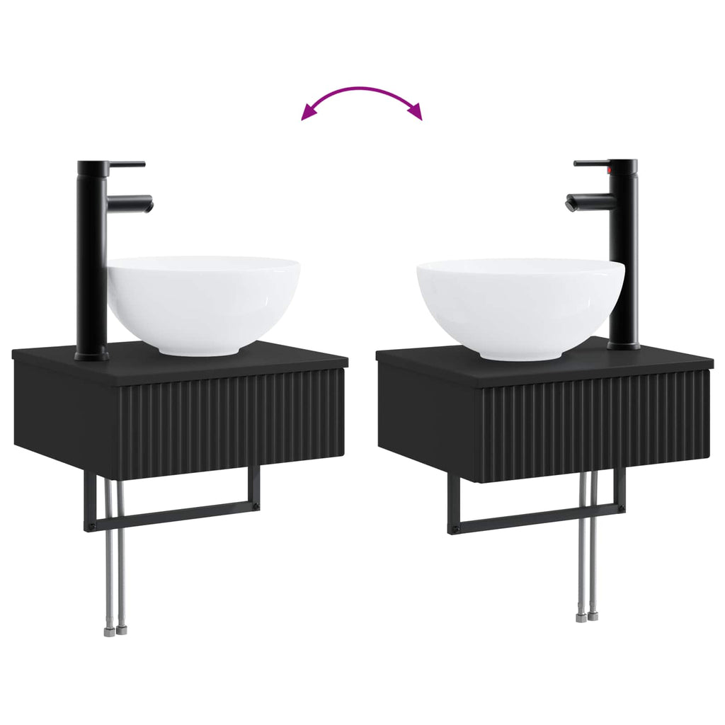 Wandmontiertes Waschbecken Schwarz 40 x 35 x 39 cm