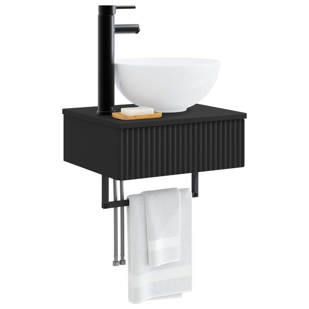 Wandmontiertes Waschbecken Schwarz 40 x 35 x 39 cm