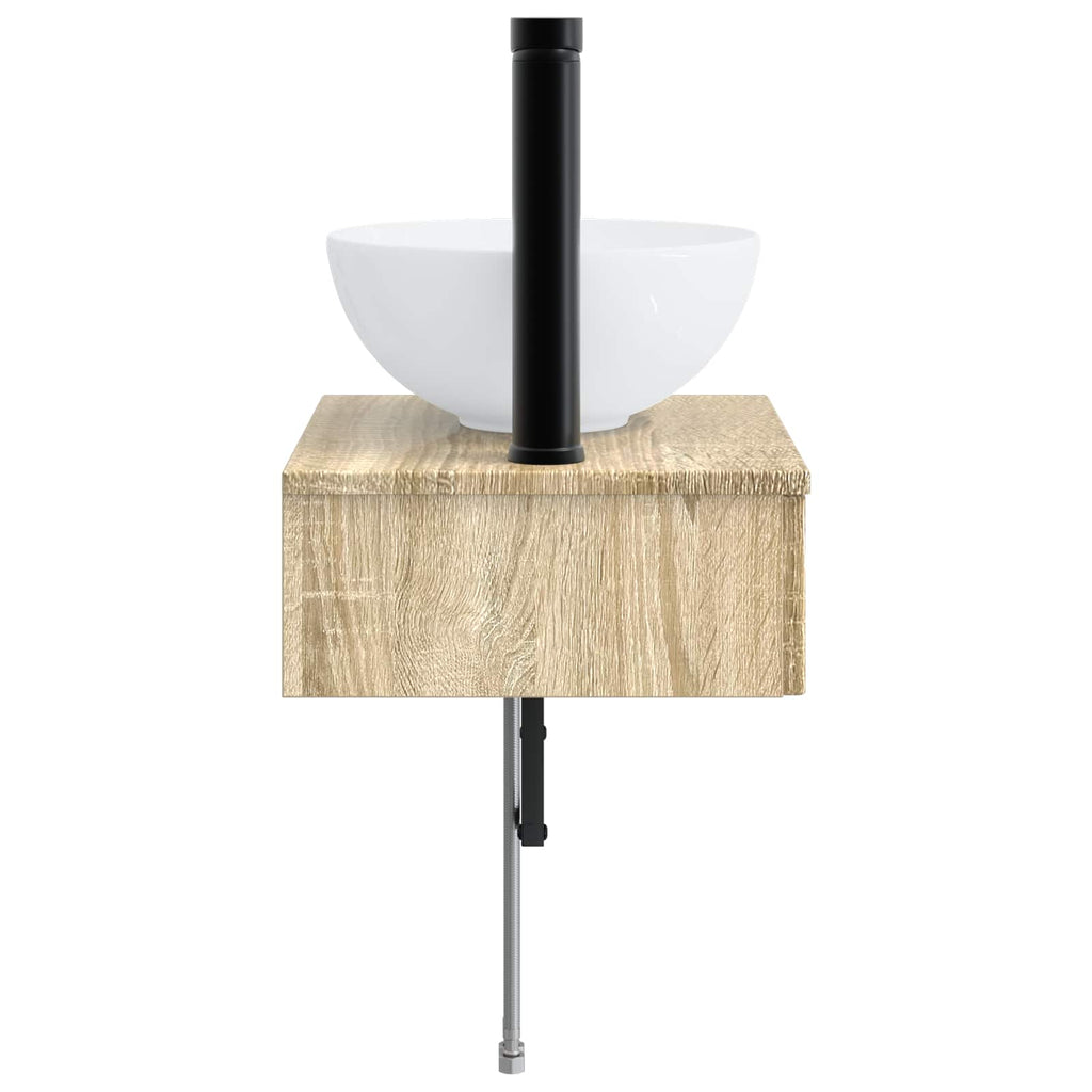 Wandmontiertes Waschbecken Sonoma-Eiche 40 x 35 x 39 cm