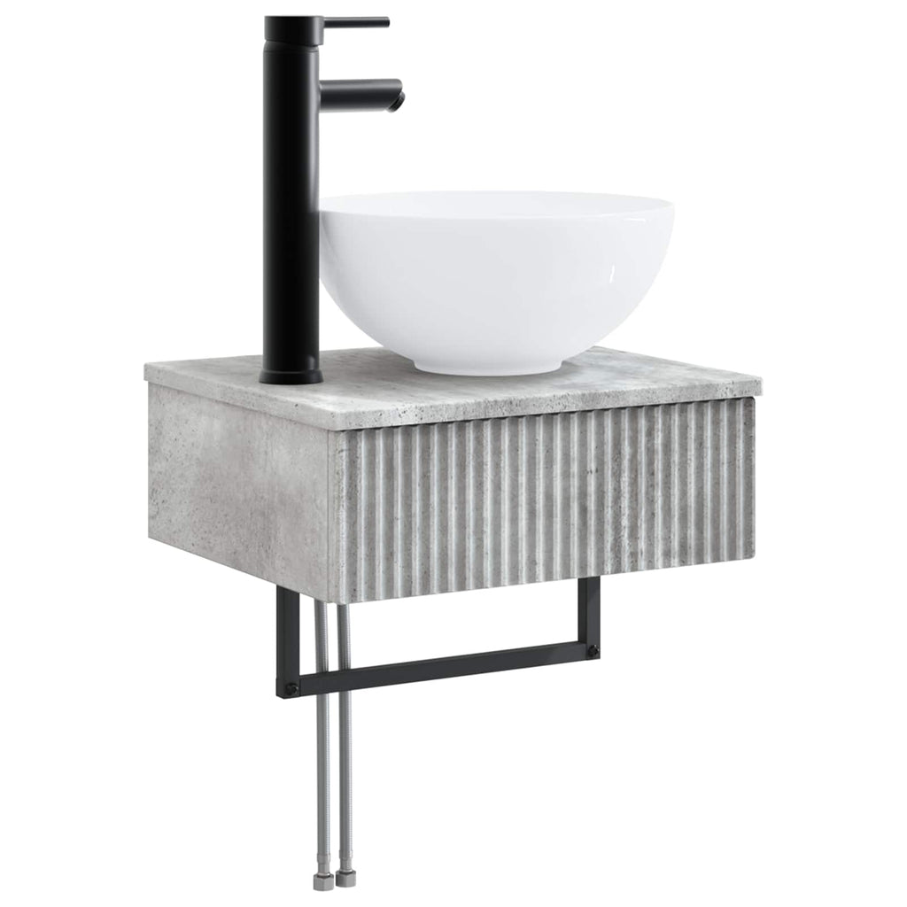Wandmontiertes Waschbecken Betongrau 40 x 35 x 39 cm