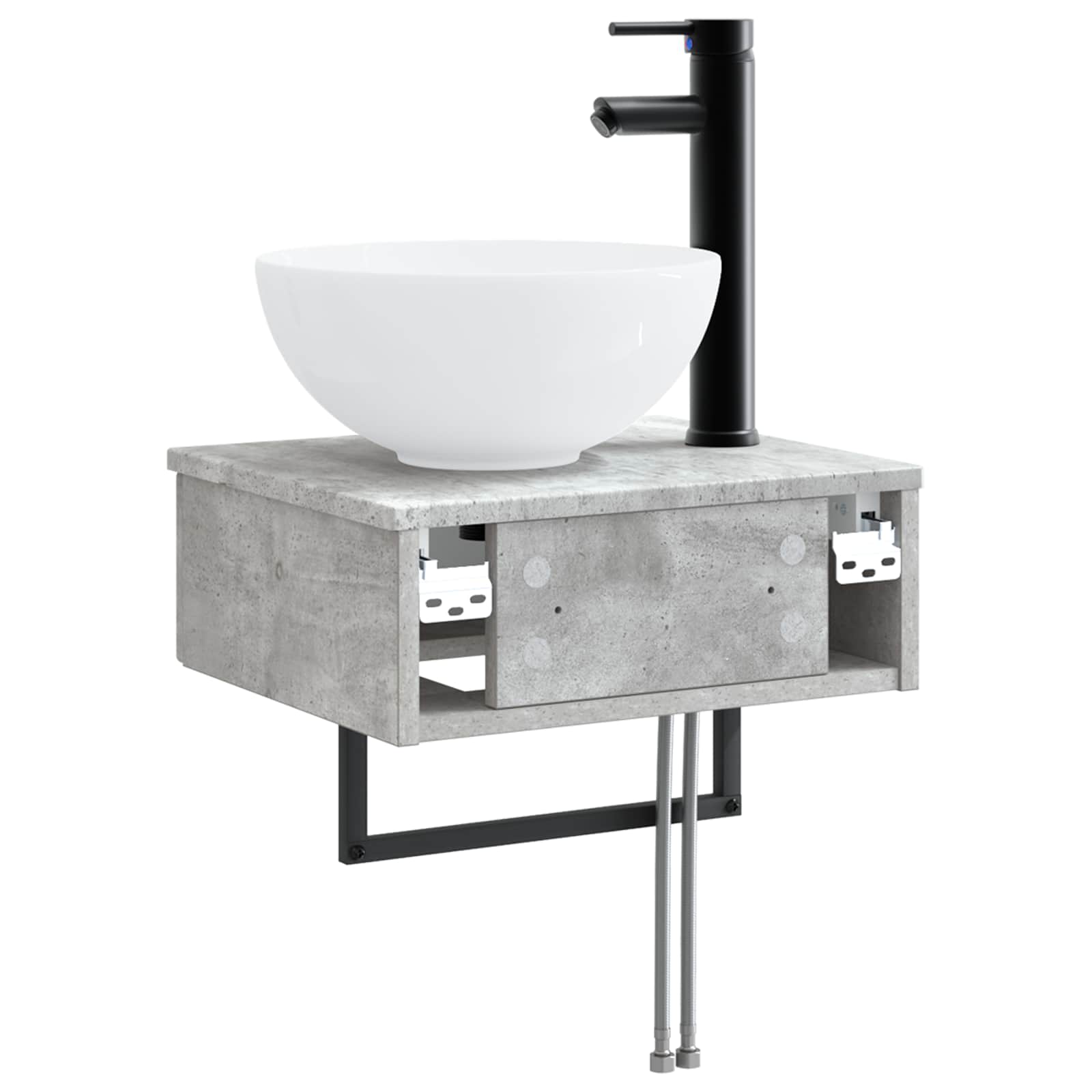 Wandmontiertes Waschbecken Betongrau 40 x 35 x 39 cm