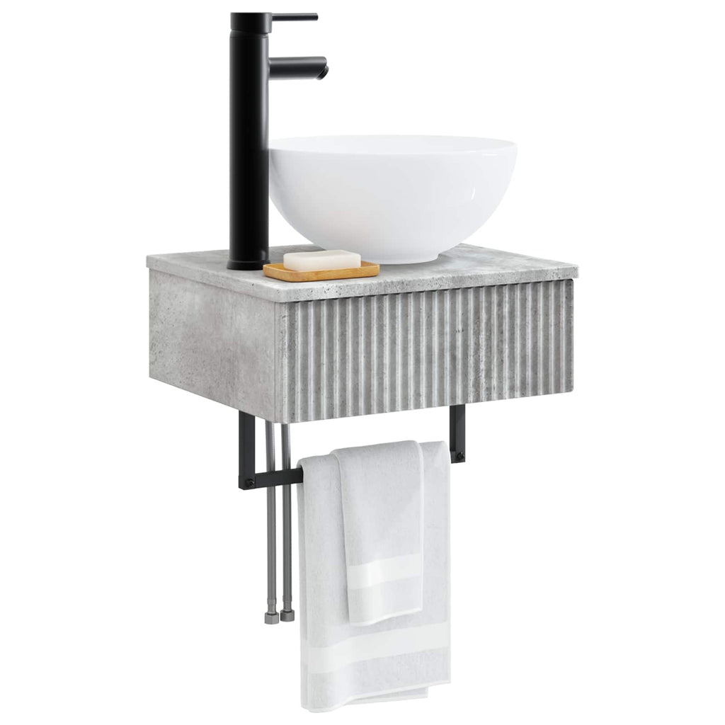 Wandmontiertes Waschbecken Betongrau 40 x 35 x 39 cm