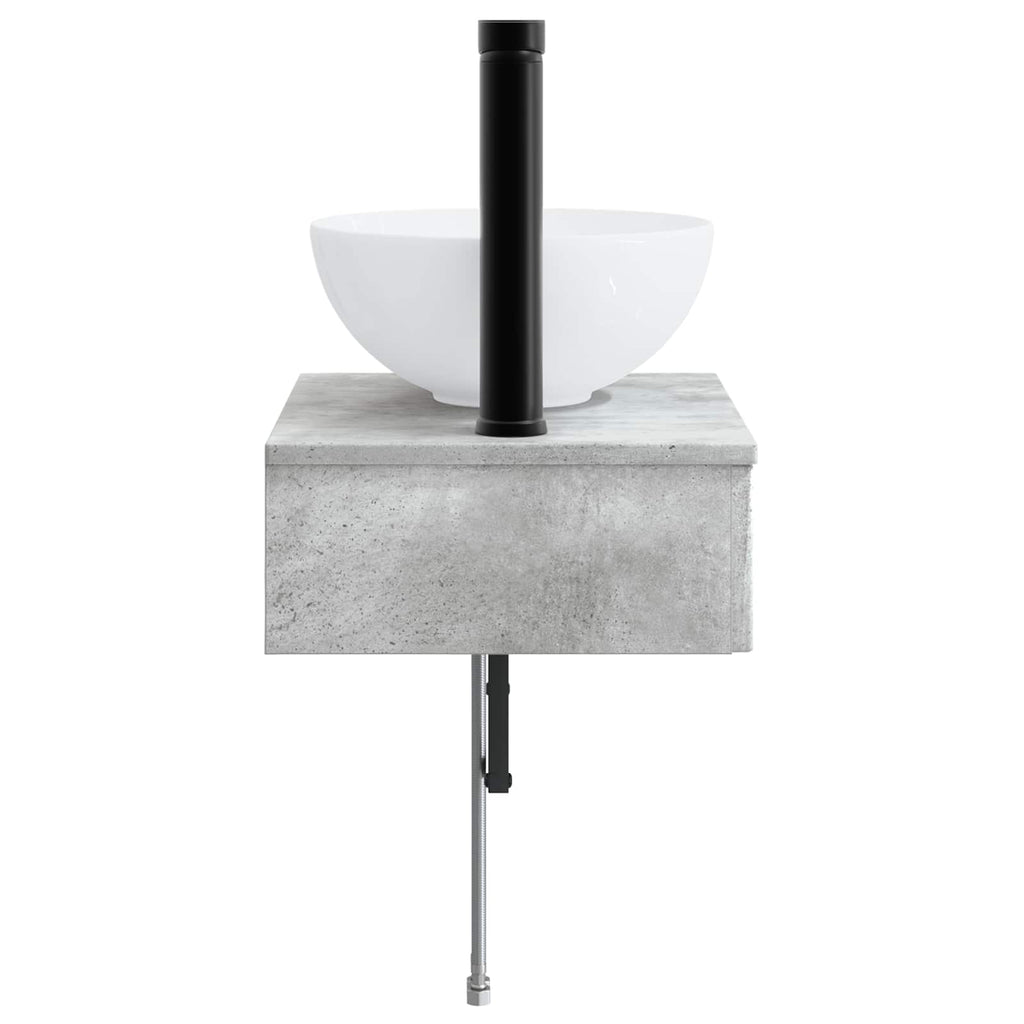 Wandmontiertes Waschbecken Betongrau 40 x 35 x 39 cm