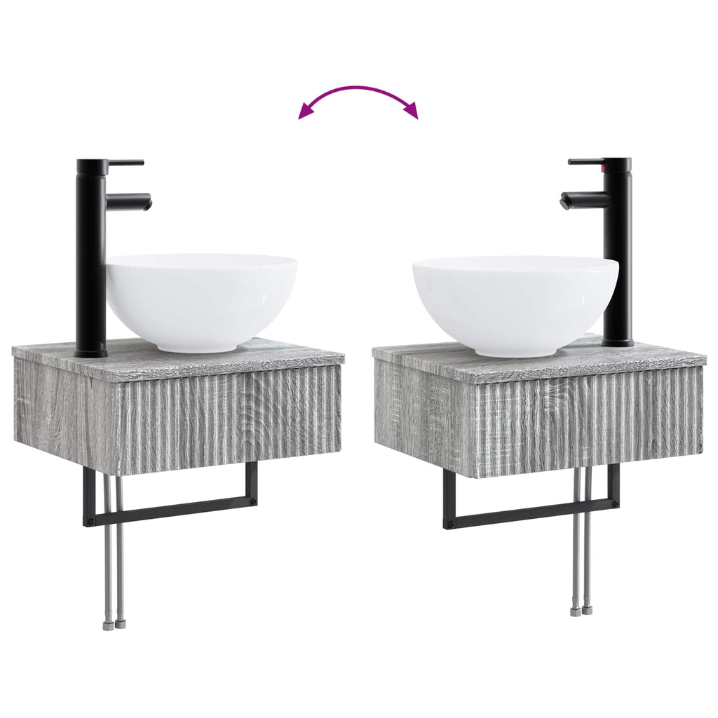 Wandmontiertes Waschbecken Grau Sonoma 40 x 35 x 39 cm