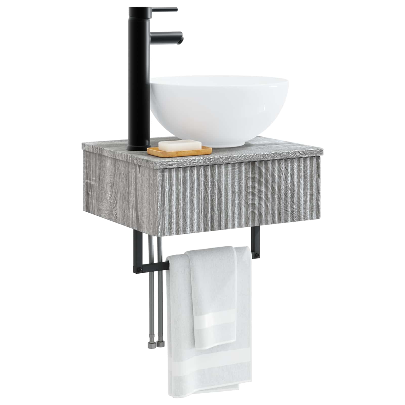 Wandmontiertes Waschbecken Grau Sonoma 40 x 35 x 39 cm