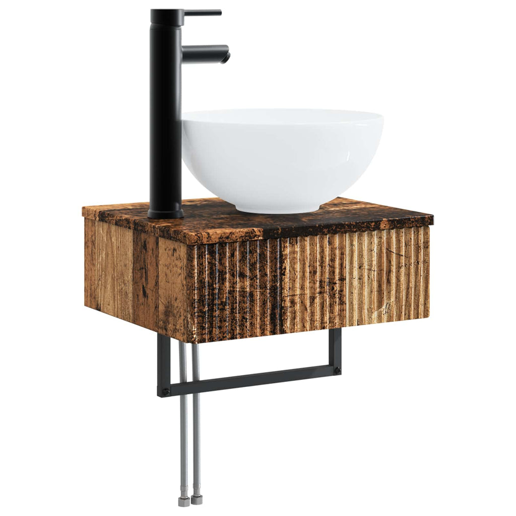 Wandmontiertes Waschbecken Altholz 40 x 35 x 39 cm