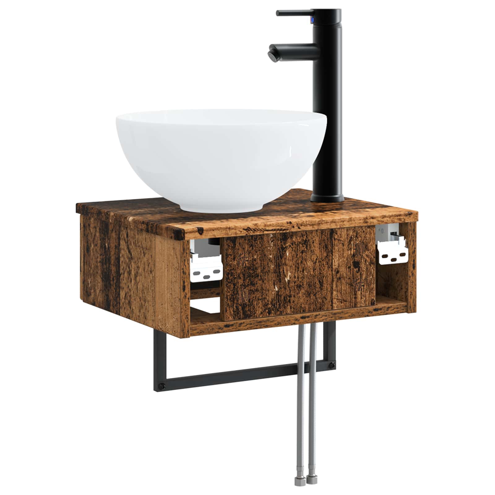 Wandmontiertes Waschbecken Altholz 40 x 35 x 39 cm