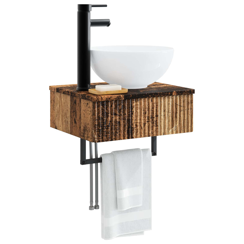 Wandmontiertes Waschbecken Altholz 40 x 35 x 39 cm