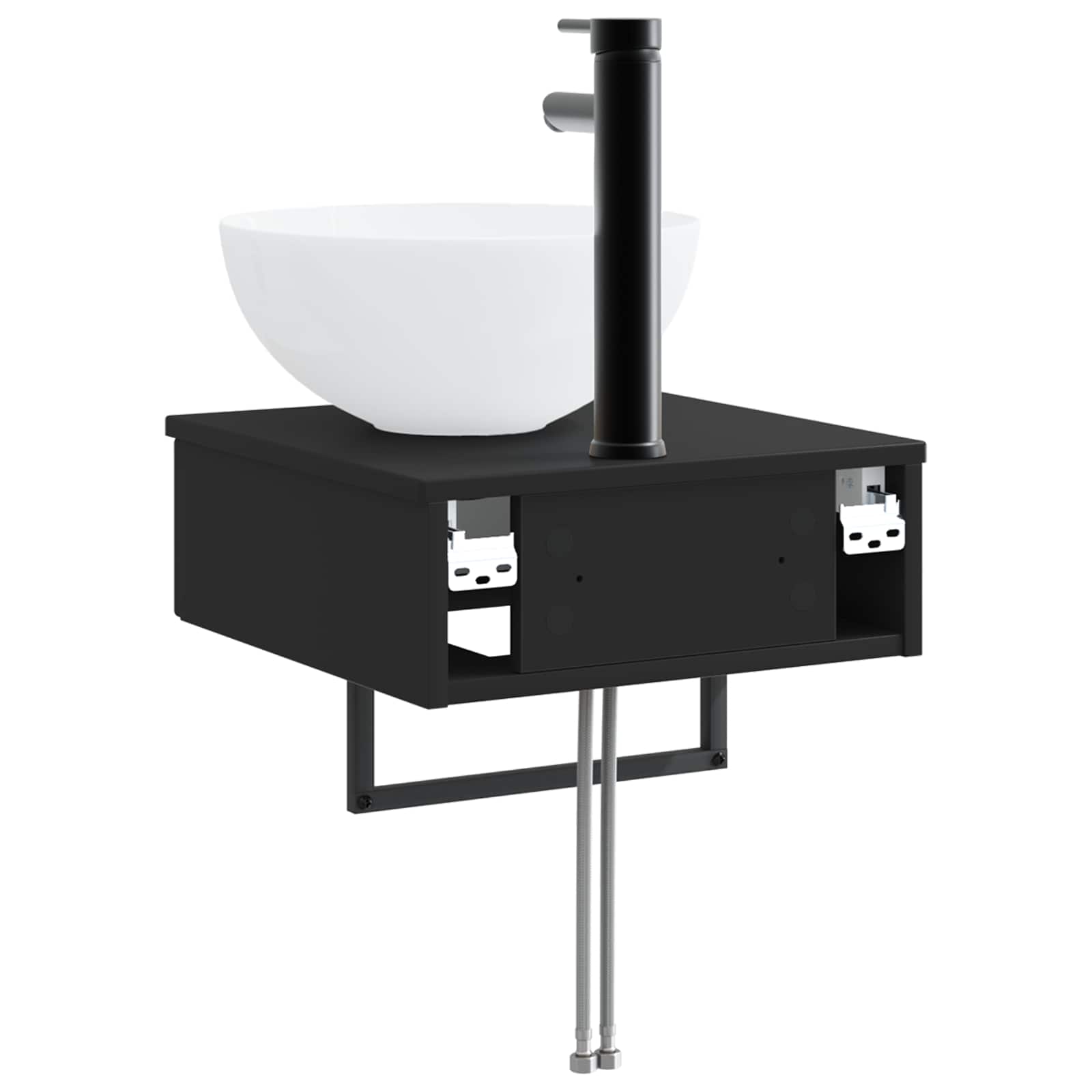 Wandmontiertes Waschbecken Schwarz 40 x 41 x 40,5 cm