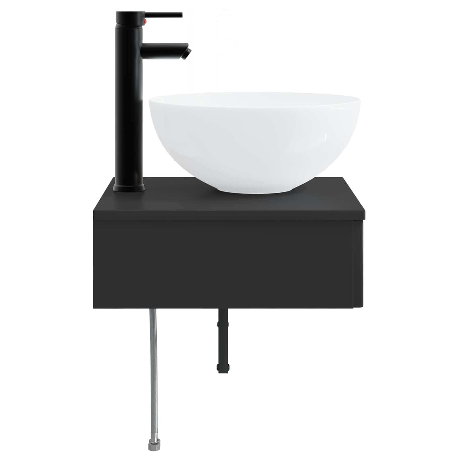 Wandmontiertes Waschbecken Schwarz 40 x 41 x 40,5 cm