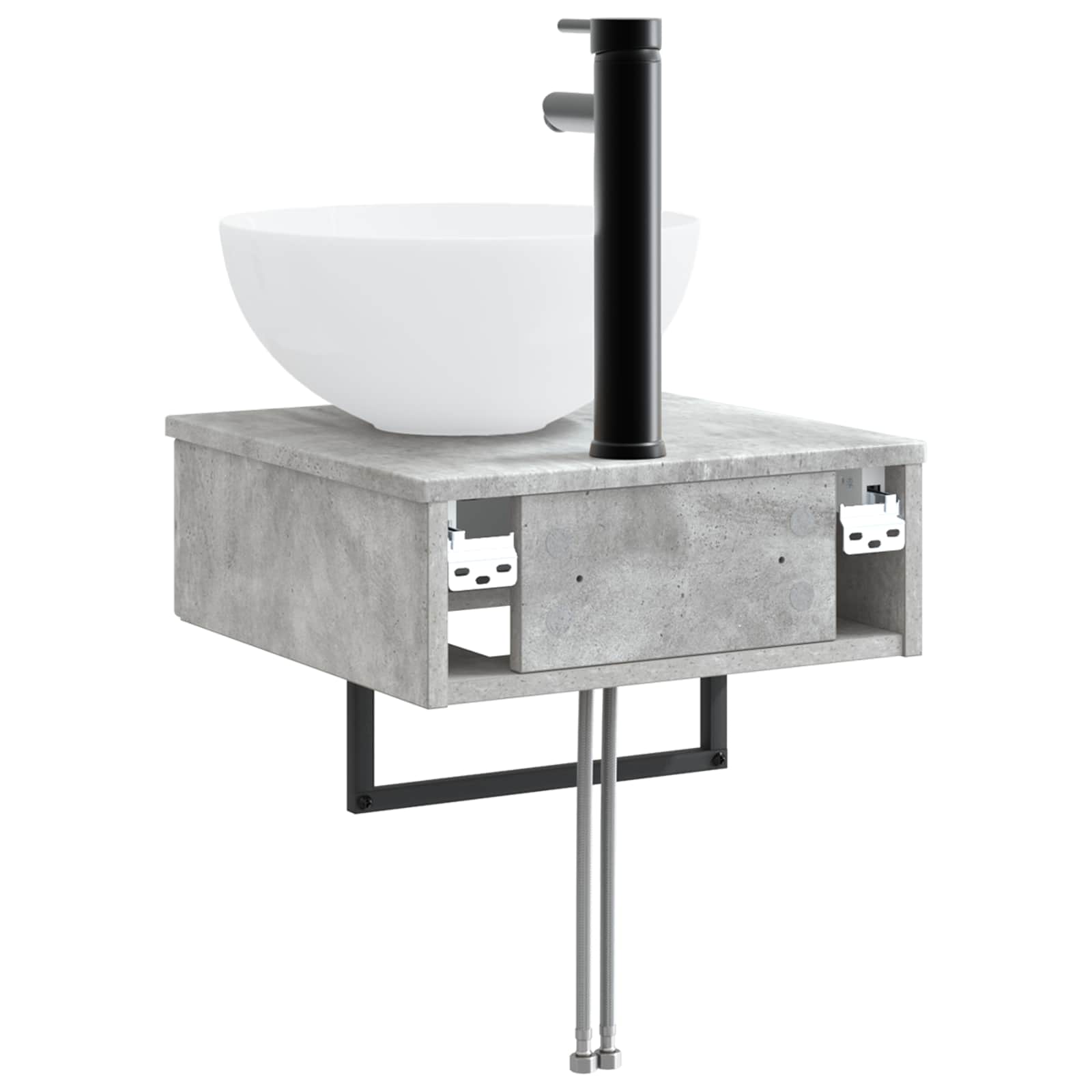 Wandmontiertes Waschbecken Betongrau 40 x 41 x 40,5 cm