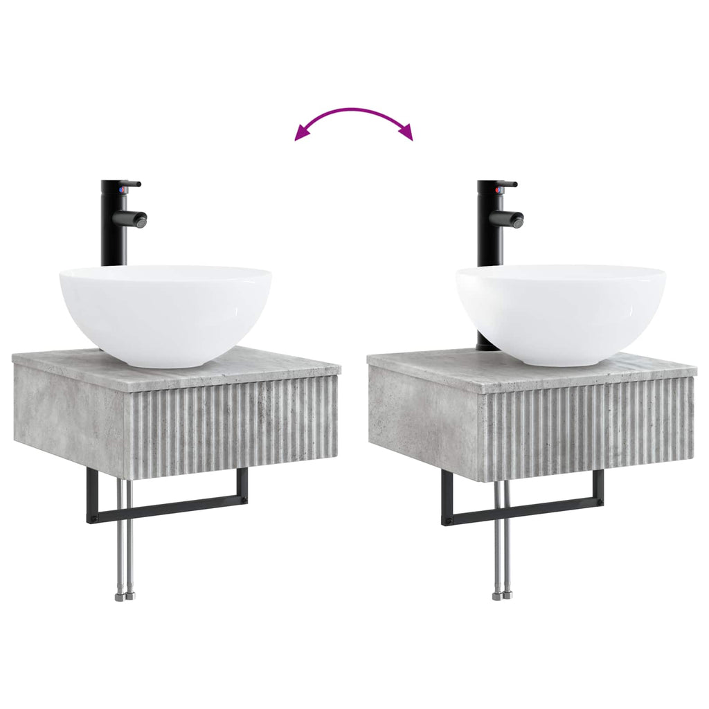 Wandmontiertes Waschbecken Betongrau 40 x 41 x 40,5 cm