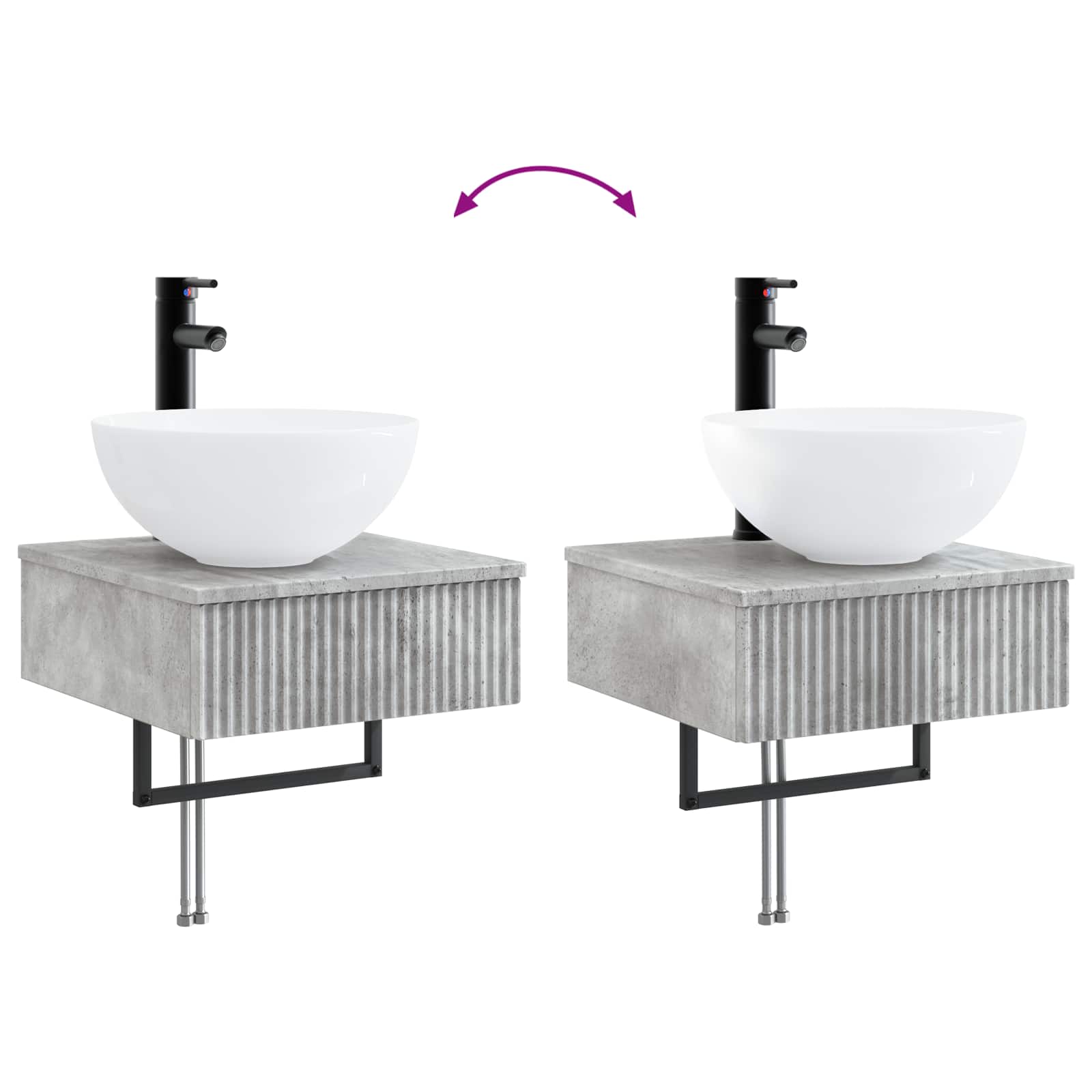 Wandmontiertes Waschbecken Betongrau 40 x 41 x 40,5 cm