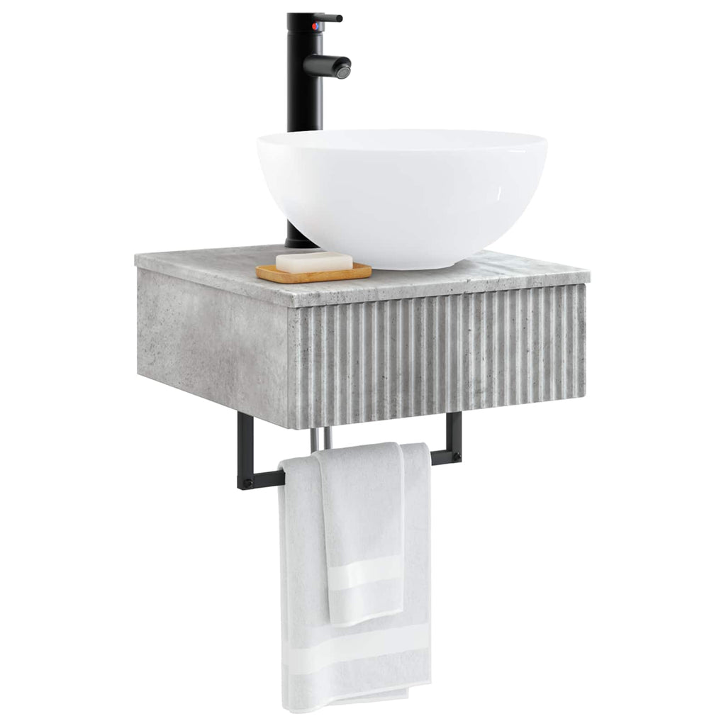 Wandmontiertes Waschbecken Betongrau 40 x 41 x 40,5 cm