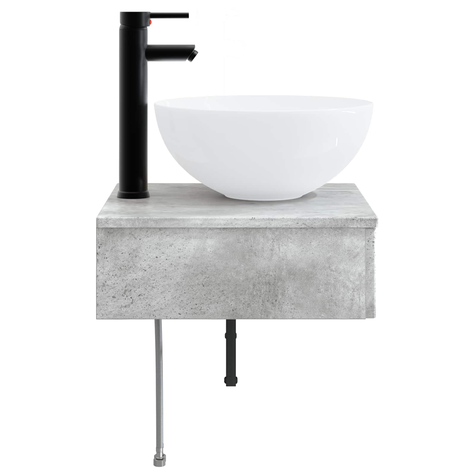 Wandmontiertes Waschbecken Betongrau 40 x 41 x 40,5 cm