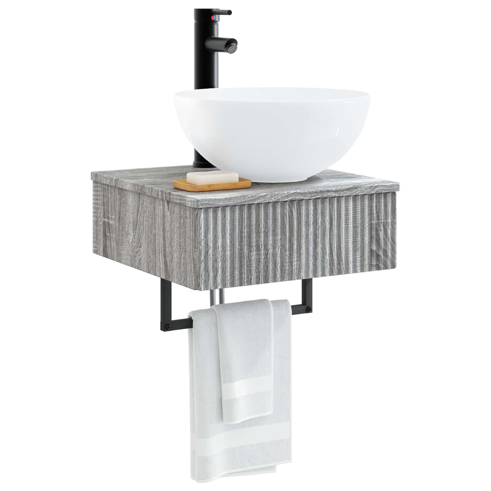 Wandmontiertes Waschbecken Grau Sonoma 40 x 41 x 40,5 cm