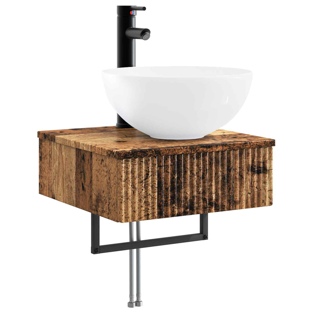 Wandmontiertes Waschbecken Altholz 40 x 41 x 40,5 cm