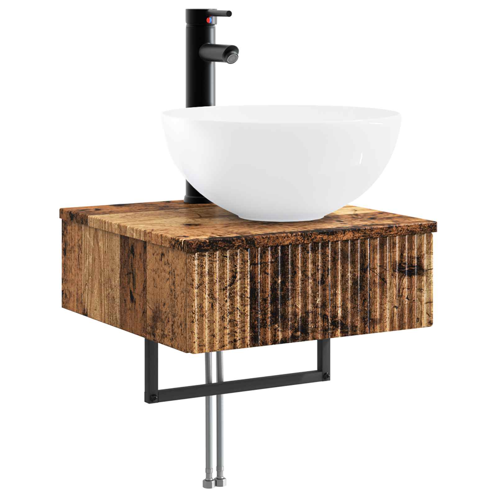 Wandmontiertes Waschbecken Altholz 40 x 41 x 40,5 cm